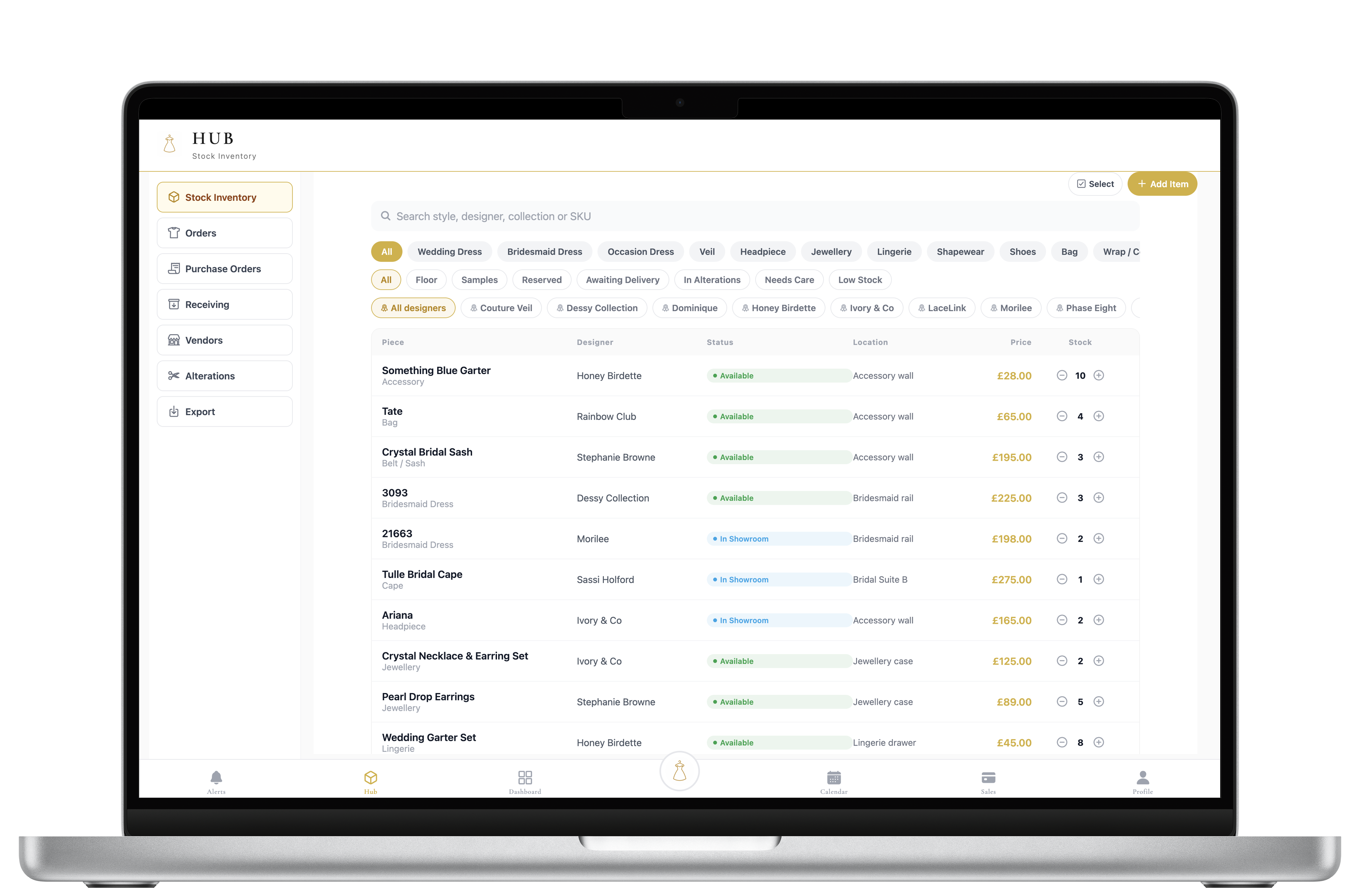 LaceLink boutique dashboard